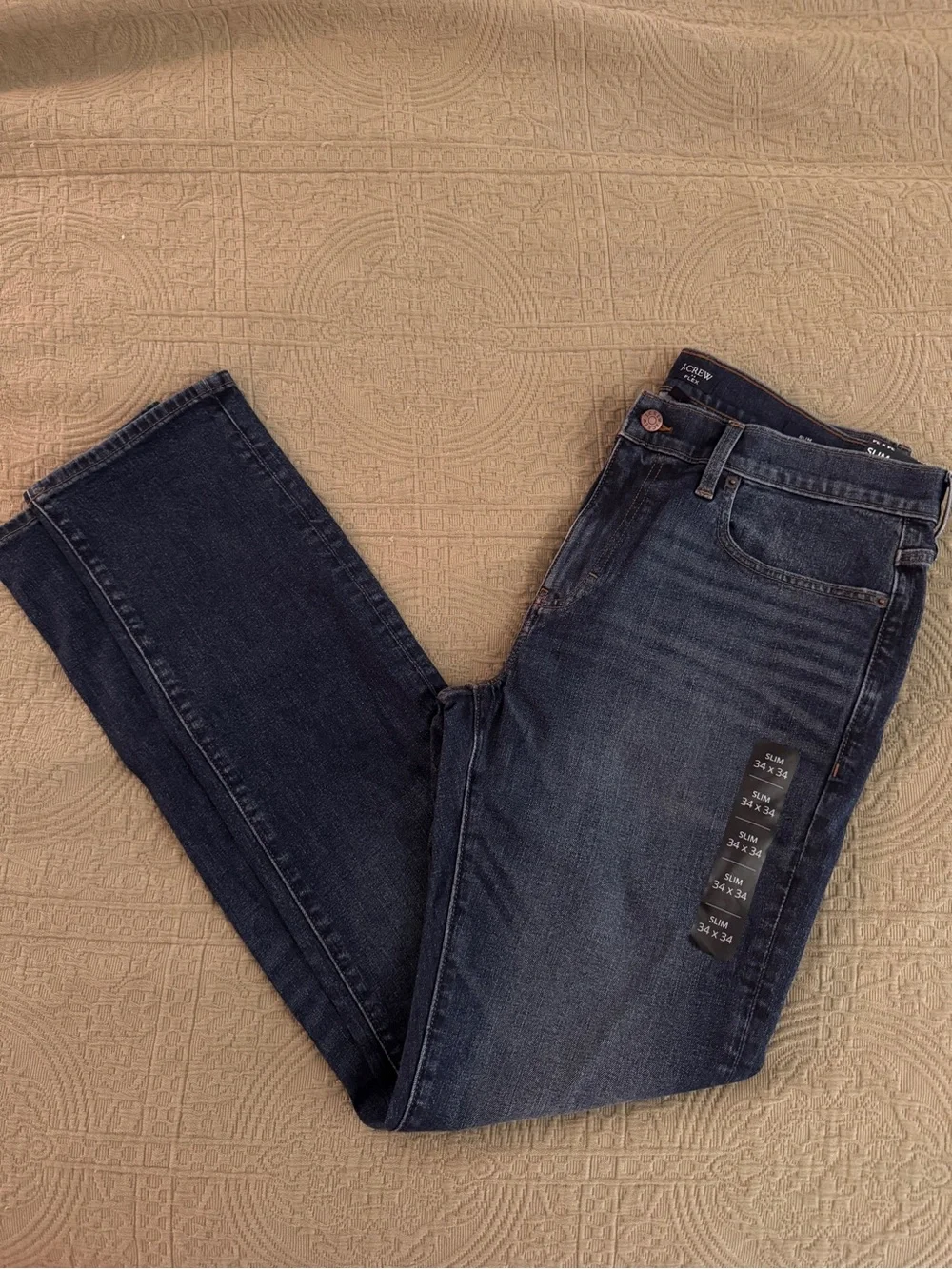 J. Crew Men's Straight Dark Blue Jeans